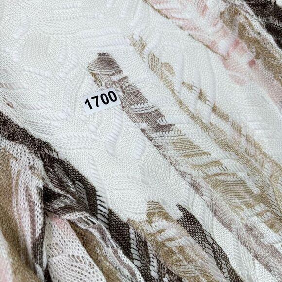 Mona Leah Couture Cardigan Sweater Womens Medium White Open Coastal - Picture 6 of 8